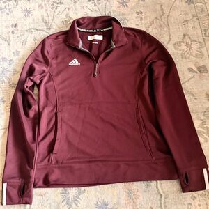 Adidas Burgundy Quarter-Zip Pullover